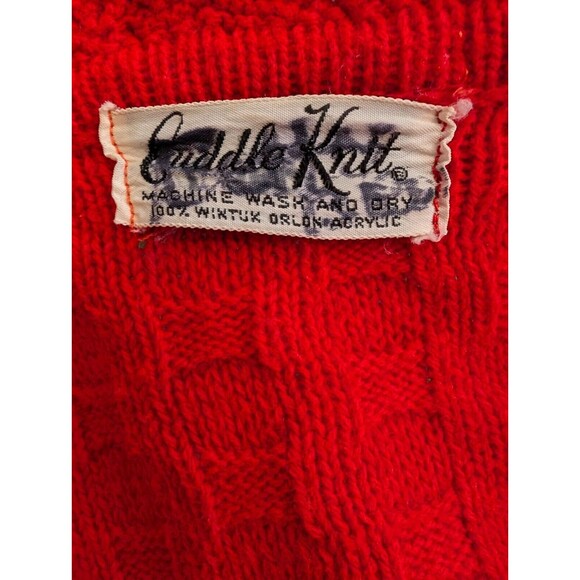 Vtg Cuddle Knit Womens Cardigan Sweater Open Front Sz S M Acrylic 60s 70s - Picture 6 of 8